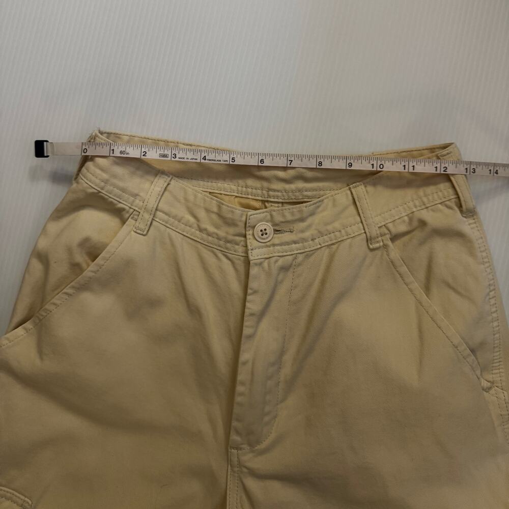 J Galt Cargo Pants Womens Small Cream Cotton Wide Leg Y2K Gorpcore Utility Tall - Picture 8 of 16